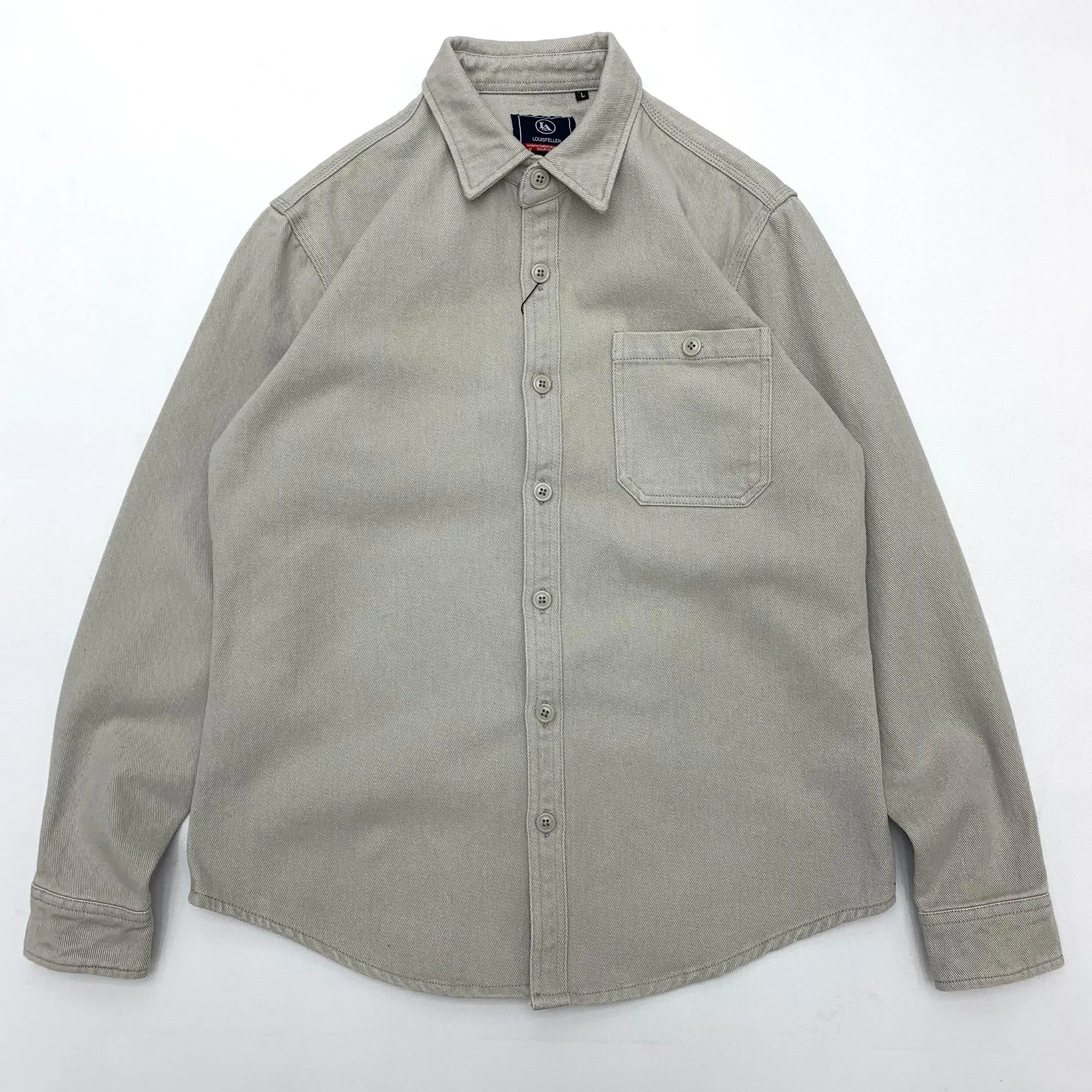 Men's Amekaji Heavyweight Thick Workwear Shirt 100% Cotton Long Sleeve Casual Hong Kong Retro Style Plus Size Loose Overshirt