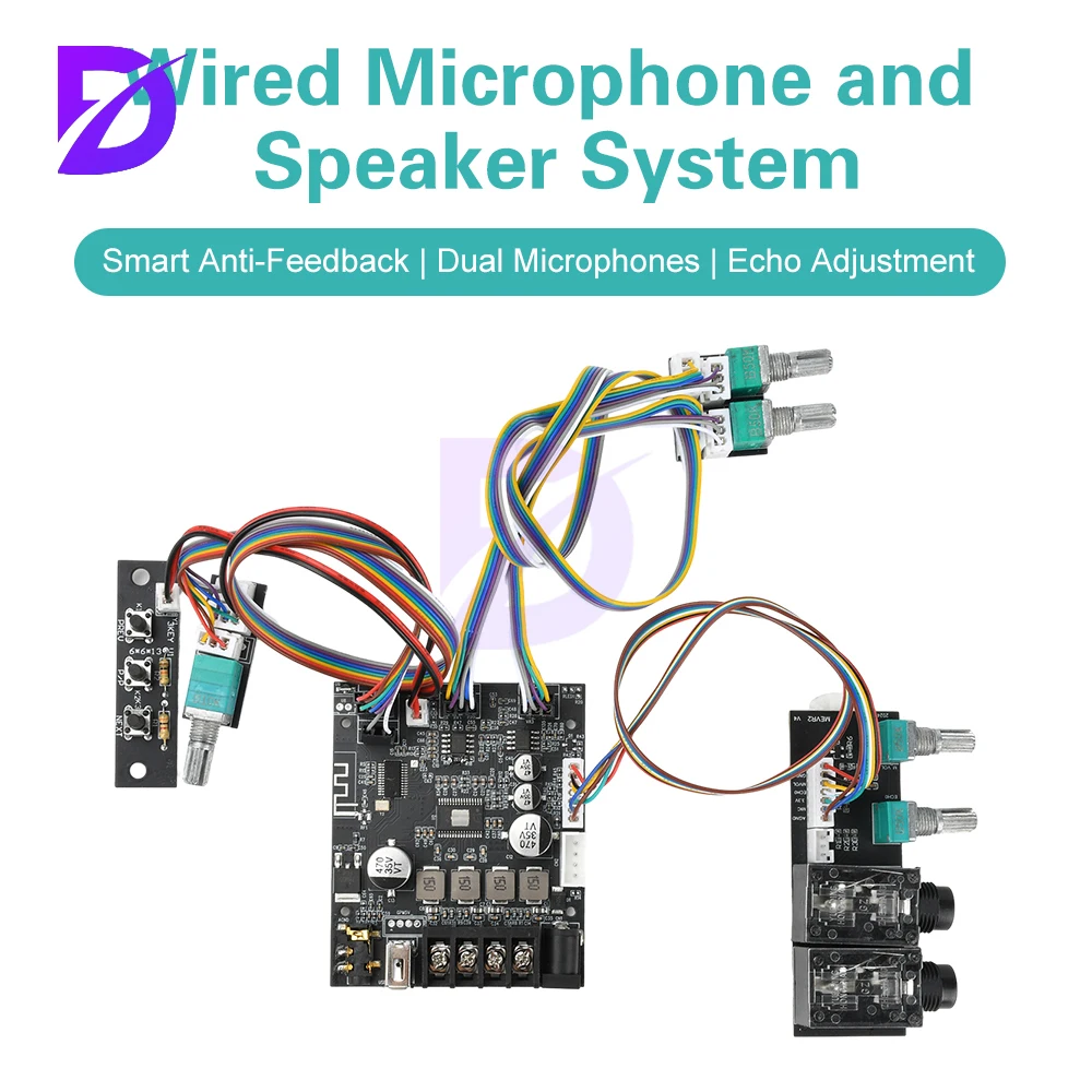 

502T Power Amplifier Board Bluetooth Amplifier Module TPA3116D2 Dual Channel 50Wx2 with Anti Howling Design for Multi Person Voi