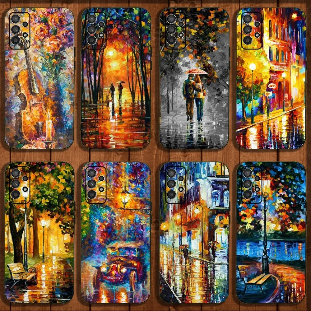 L-Leonid A-Afremov Oil Painting Phone Case For Samsung Galaxy A13,A21s,A22,A31,A32,A52,A53,A71,A80,A91 Soft Black Cover