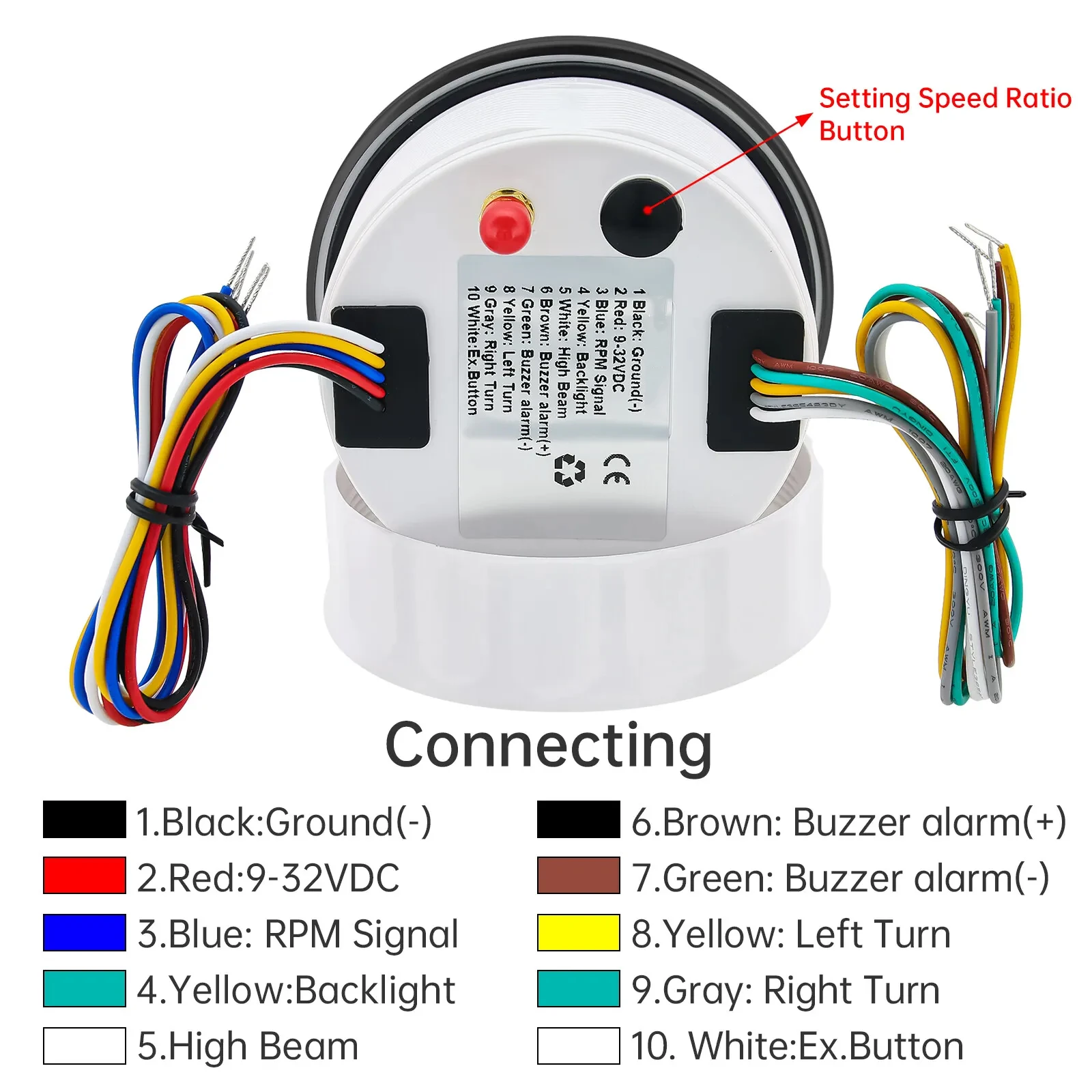 110mm Black GPS Speedometer 200km/h with Tachometer 8000RPM Gauge Waterproof view 4