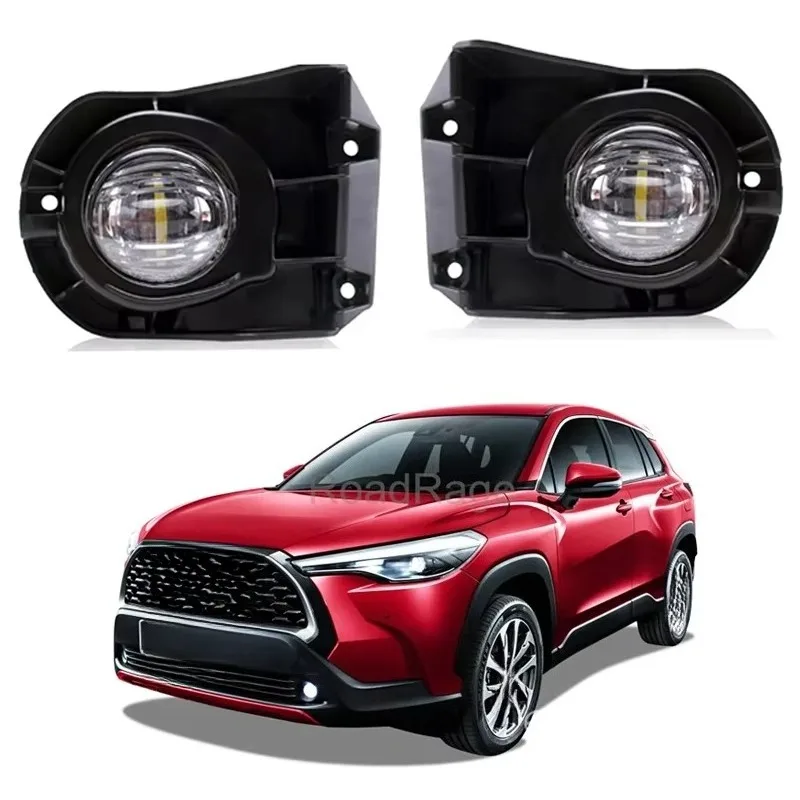 

Передняя светодиодная противотуманная фара в сборе для Toyota Corolla Cross 2021 2022 2023 2024, противотуманная фара на бампере с жгутом проводов переключателя