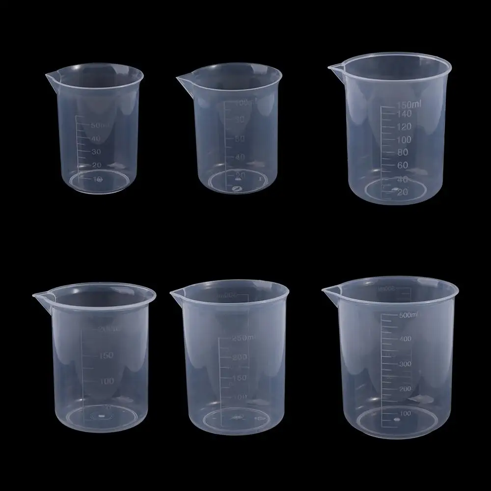 50/100/150/200/250/500/1000ML Transparent Thickened with Scale Plastic Mixing Cups Measuring Cup Graduated Cylinder Beaker