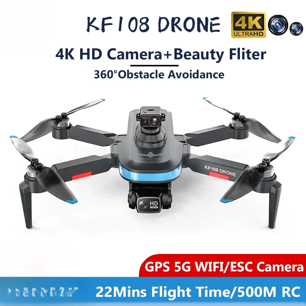 KF108 GPS Drone Professional 4K HD Camera Drones Wifi 360° Obstacle Avoidance Brushless Motor RC Quadcopter Dron Toys