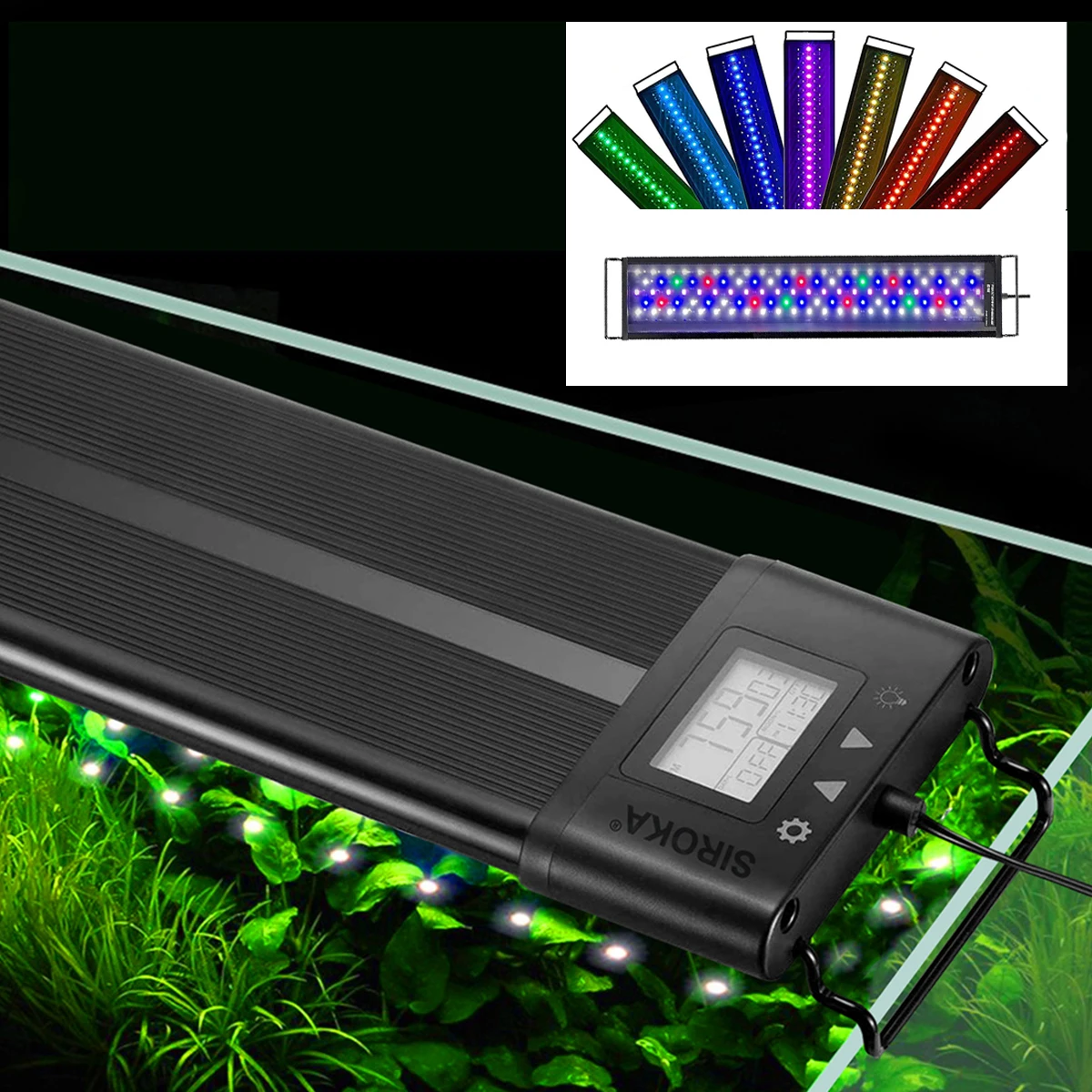 

LED Light Aquaculture Multi Color Change Light Lamp Waterproof 18inch 24W Aquarium RGB LED for Fish Tank With Touch Controller