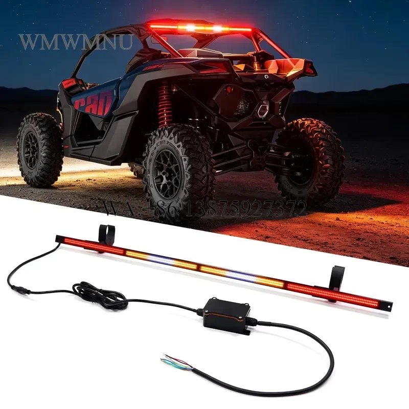 Wmwmnu for UTV ATV LED Chase Light Bar 24 30 36 42 Inch Safety Light with Running Brake Reverse Turn Signal for Offroad X3