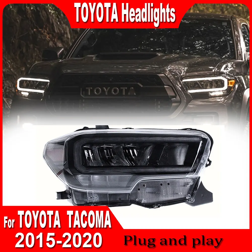 

HeadLamps For Toyota Tacoma Headlights 2015 2016 2017-2020 LED DRL Running Highlight Turn Signal LED Low Beam+High Beam Assembly