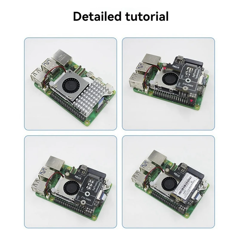 Top-For Raspberry Pi 5 Pcie To M.2 Nvme HAT+Radiator+Case For 2242 2230 Nvme SSD Expansion Board SSD Kit