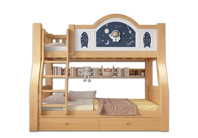 Children get on and off the bed, bunk up and down, two-layer high and low mother-in-law  , thickened double mother-in-law beds