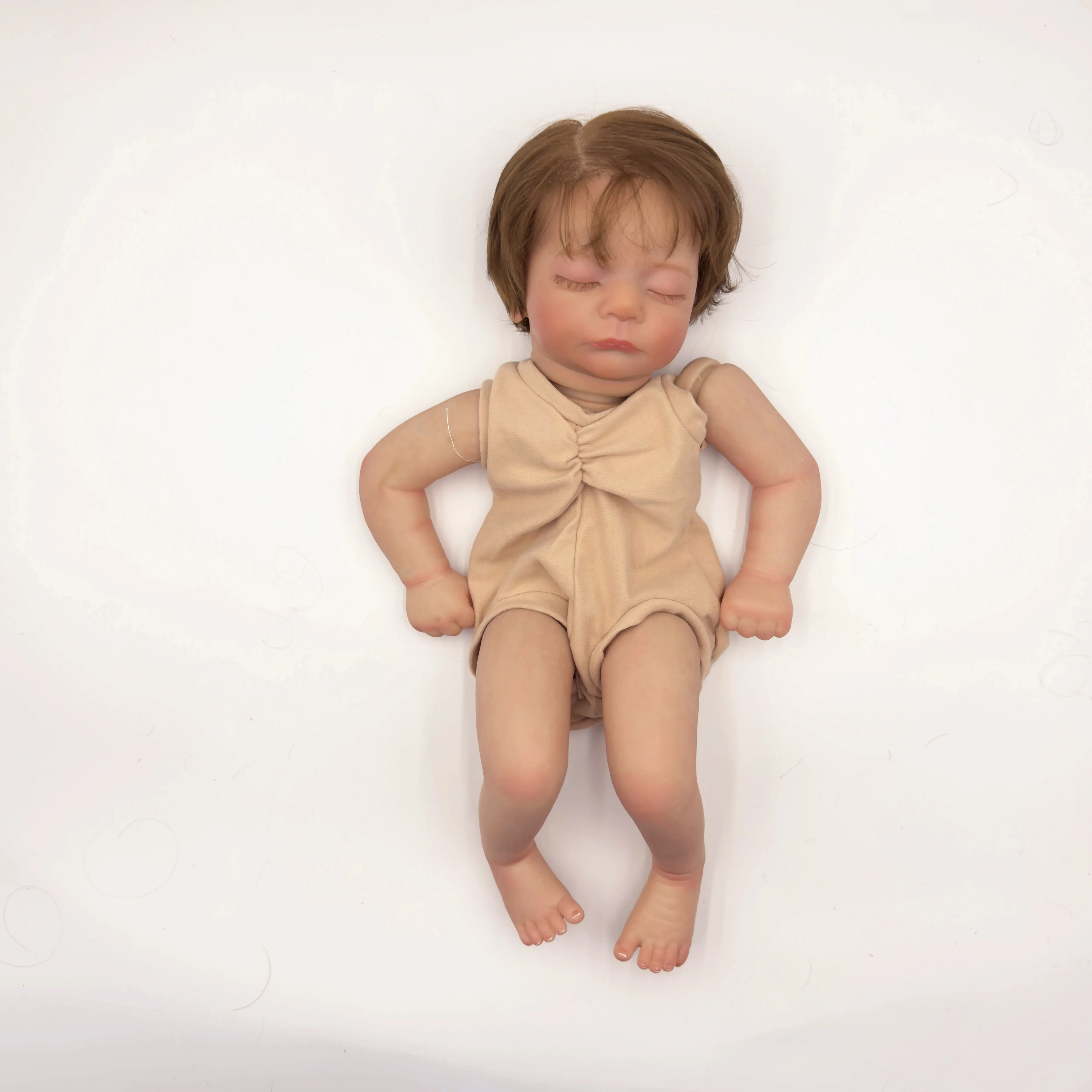 19inch Kai Reborn Dolls Kit Painted Doll Kit Unfinished Doll Parts with Hand Rooted Hair Lifelike Doll