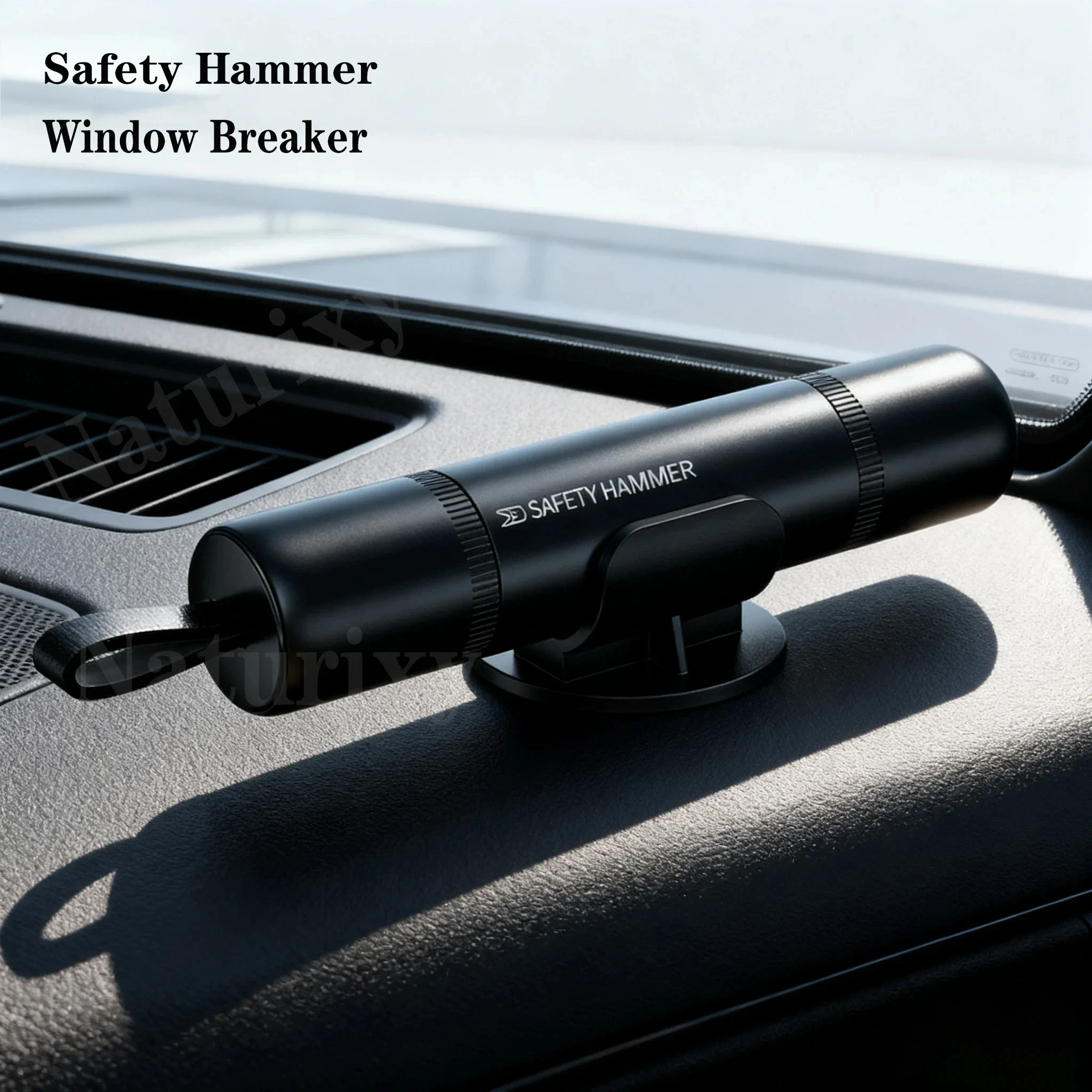 Aluminum Alloy Car Emergency Safety Hammer, Automatic Window Breaker with Hidden Seat Belt Cutter, Vehicle Escape Rescue Tool