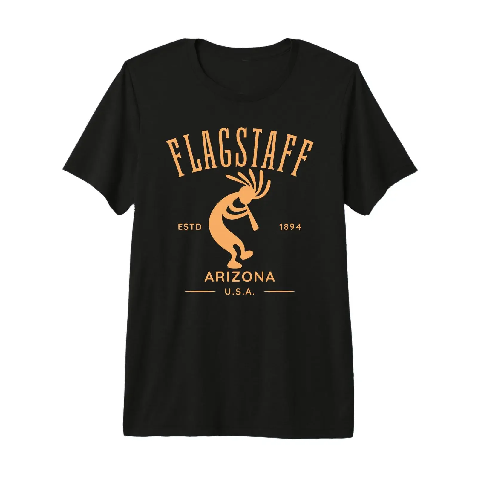Flagstaff Arizona Dancing Kokopelli Design Premium T Shirt vintage Washed Casual designer clothes Soft fashion Unisex