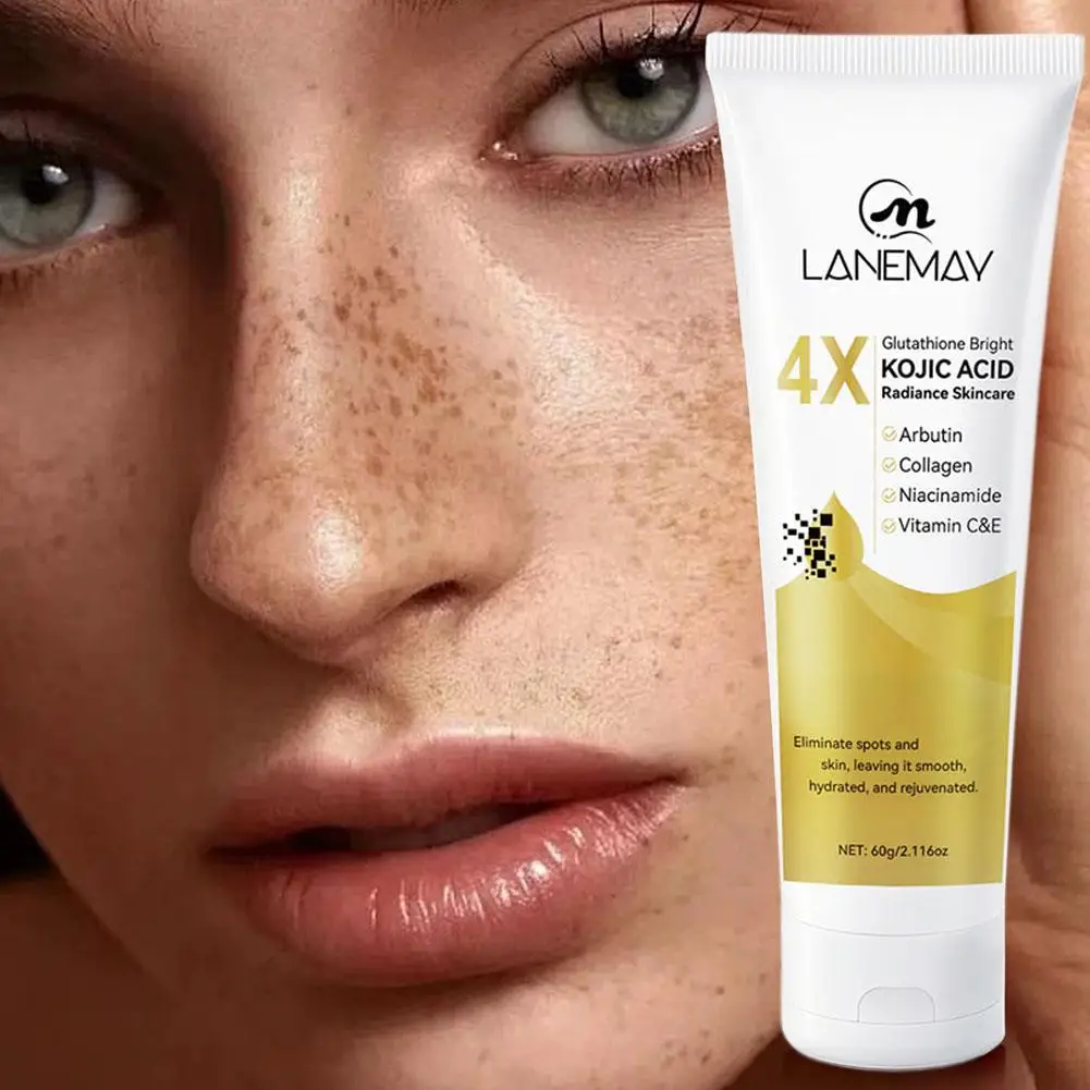 4X Glutathione Kojic Acid Face Cream for Dark Spots and Dullness, Evens Skin Tone Brighten Skincare Smooths & Hydrates Skin Care