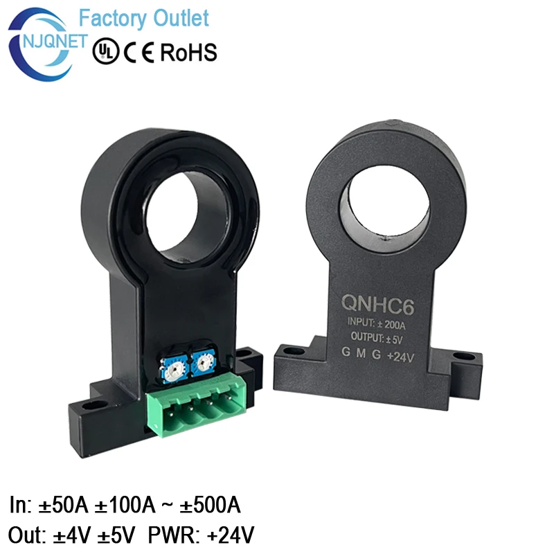 

Hall Effect Current Transducer QNHC6 DC 50A 100A 200A 300A / 5V DC Hall Current Sensor Transmitter Current Transformer