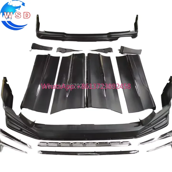 WSD PP Front Rear Bumper Body Kit VOXY 90 Front Splitter Rear Diffuser Side Skirts Rear Wing Fender Flares Polished Finish