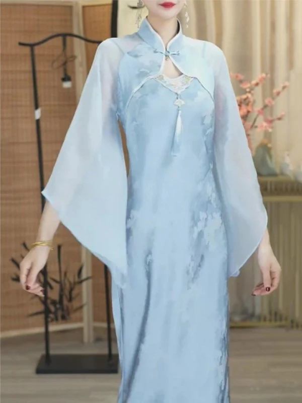 

Новая китайская художественная модифицированная юбка-ханьфу свободного кроя, классическая, стройнящая, в стиле ретро, длинная, весна-лето, новинка