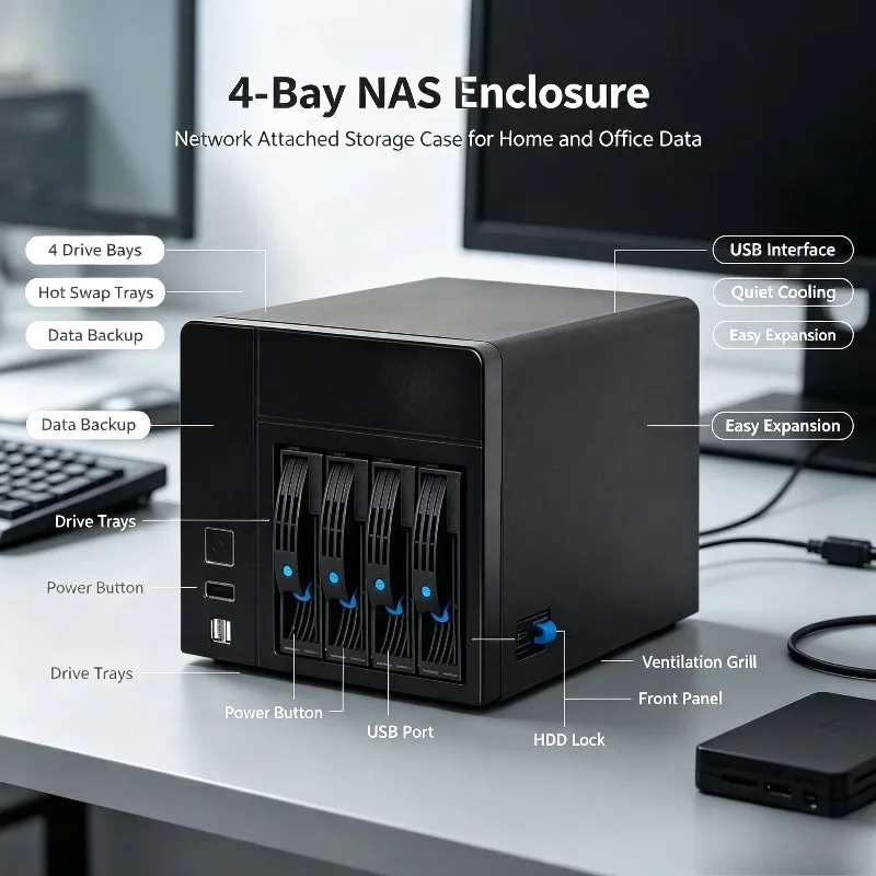 Network Storage Chassis Private Cloud Storage Server Case For Home Data Building Office Remote File Storage Hardware Shell
