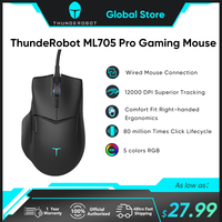 ThundeRobot MG705 Pro Dual-mode Wired Gaming Mouse Macro Programmable Rechargeable TypeC Wired 12000DPI Seven-speed Adjustable