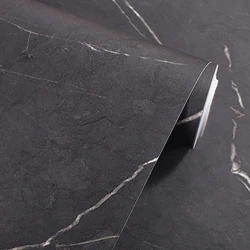 Thick Matte Black Marble Sticker Wallpaper Self-Adhesive Kitchen Oilproof Desktop Rock Slab Countertop Table Refurbishment Film