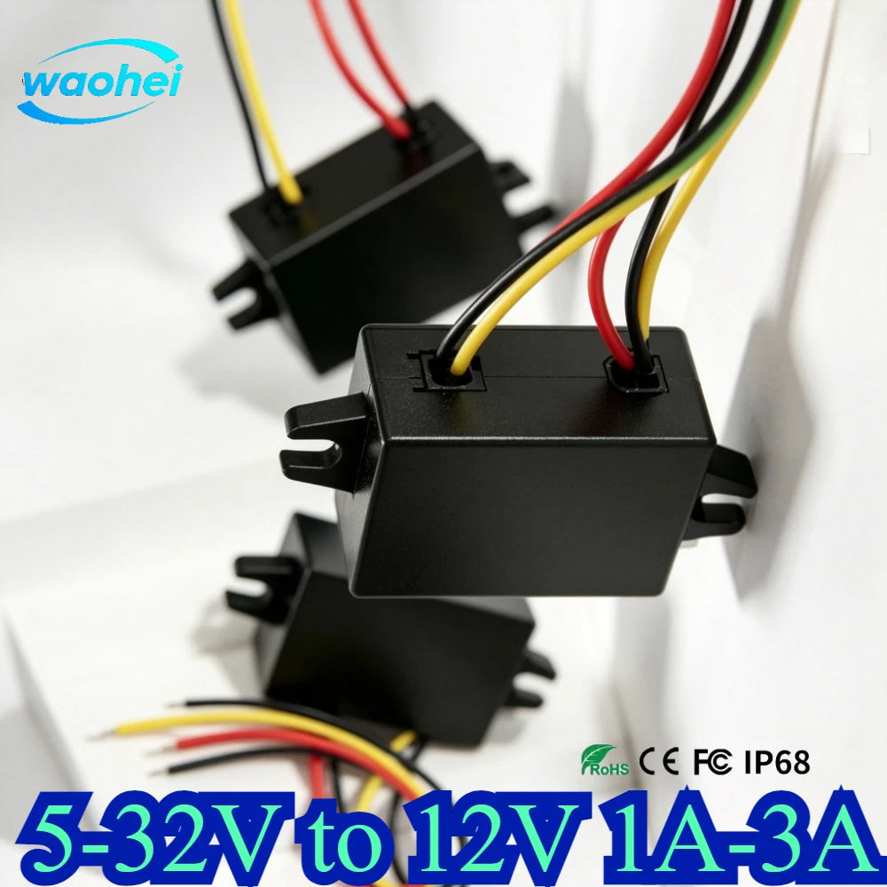 5-32V to 12V 1A-3A Automatic Step Up Down Boost Buck Power Converter DC Converter  DC-DC Converter 12V Voltage Stable Regulator