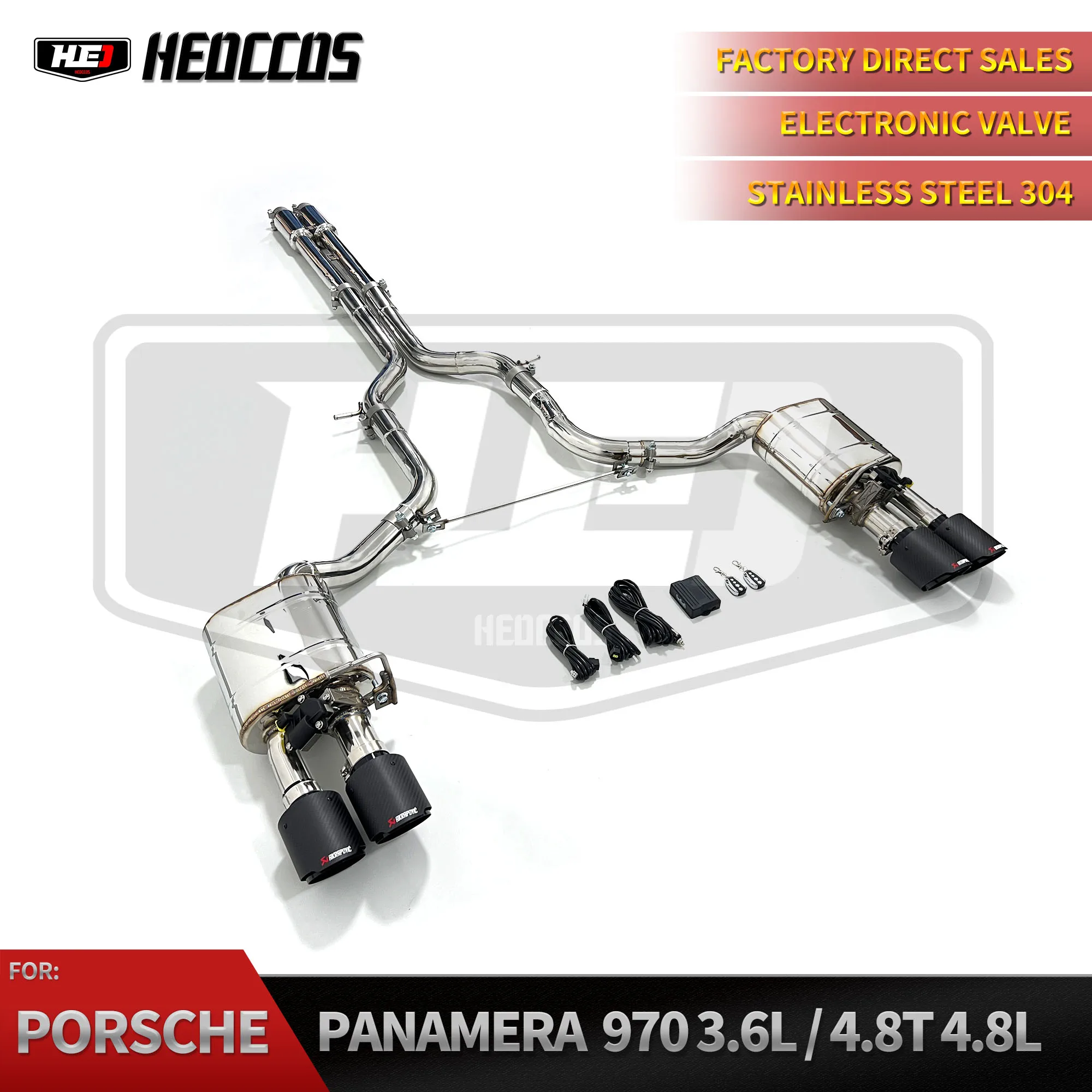 HEO For Porsche Panamera 970 Catback Exhaust 3.6L 4.8L 4.8T Stainless Steel High-Performance Exhaust 70mm Custom Valve Muffler