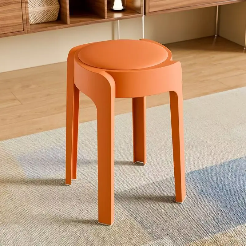 

Firm Dining stool can be stacked soft bag round stool thickened plastic high bench living room dining room simple stool