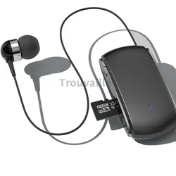 Trouvaille K68 Bluetooth Earphones Wireless Headphone In Lotus Retractable Lavalier Clip Headset Support Memory Card Recording