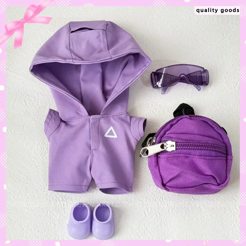 

Виниловый костюм для куклы 17 см 123 Lafufu поколения - черный, розовый, фиолетовый, красный, сменная куртка, кукольная одежда для коллекционных кукол