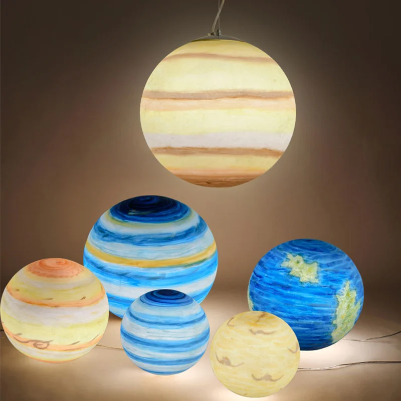 Acrylic Moon Sun Earth Mars Uranus Mercury Jupiter Saturn Planet Lamp  Shop Living Room Outdoor Waterproof Chandelier