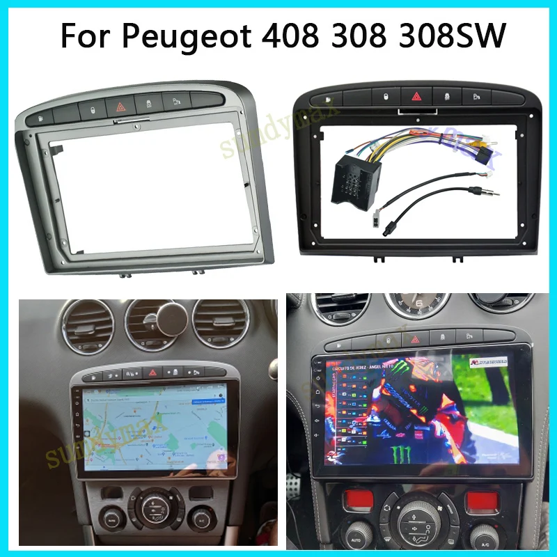 

car panel Trim Dashboard Panel Kit For PEUGEOT 408 308 2008-16 9inch big screen Radio Player