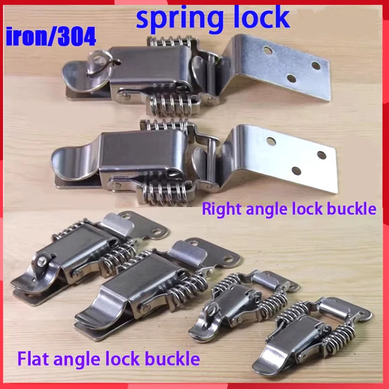 

Iron/304 Spring Snap Lock Right Angle/Flat Angle Double Spring Buckle Buckle Lock Buckle Box Buckle Rebound Spring Latch