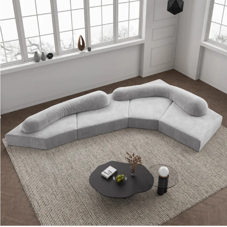 Italian minimalist rock module villa sofa large apartment special-shaped sofa creative