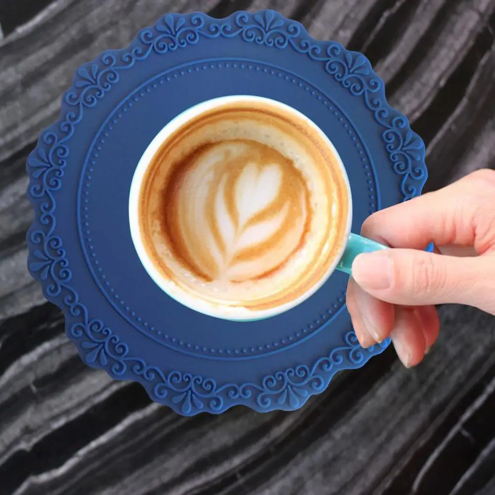Trendy Table Mat Silicone Dining Placemat Oil-proof Dishwasher Safe Dining Mat Heat Insulation