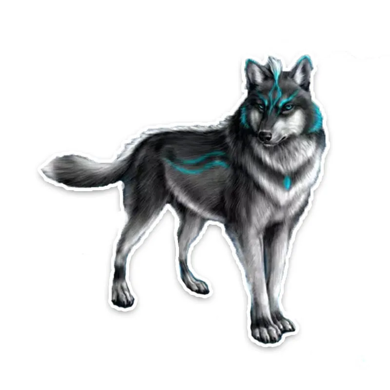 Y234# 15cm Car Sticker Luminous Wolf King Waterproof Vinyl Decal Car Accessories Pegatinas Para Coche DIY Car Styling
