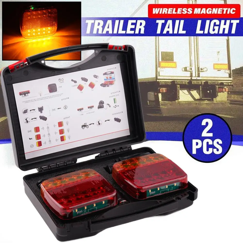 

Беспроводной светодиодный задний фонарь для прицепа, сигнальный предупреждающий стоп-сигнал, магнитный задний фонарь для грузовиков, прицепов, тракторов, лодок, автофургонов