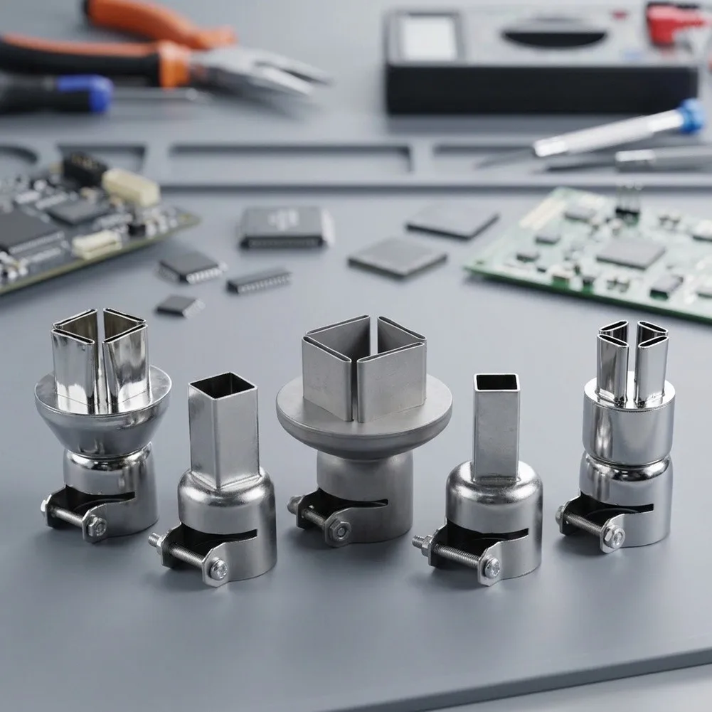 Square For Rework Nozzle Set 5pcs for BGA For Rework Station 10mm 12mm 14mm 19mm Metal Nozzles with 22mm Mounting Port