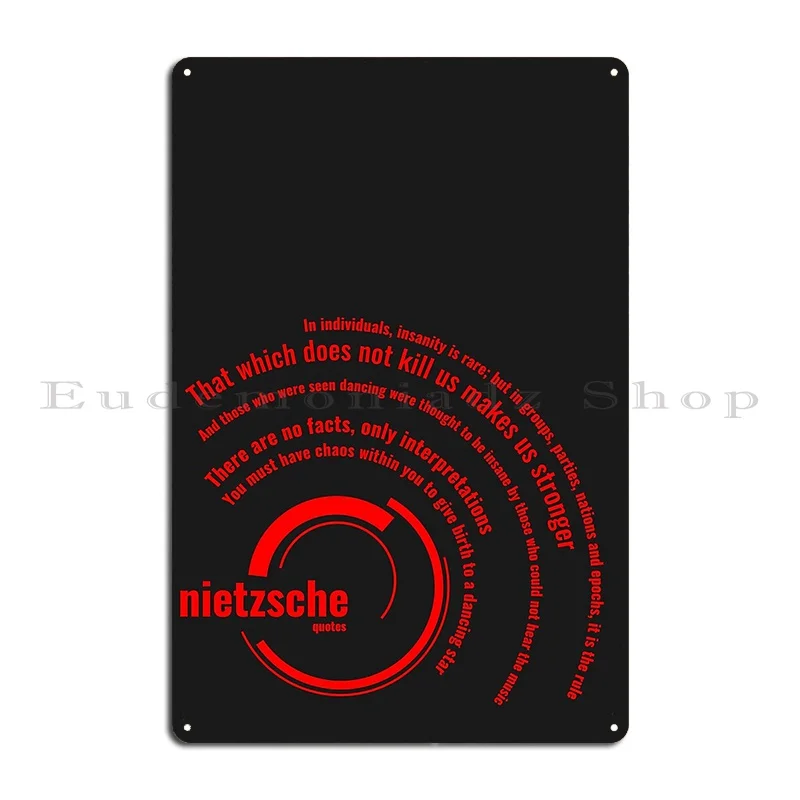 friedrich nietzsche quotes typographic poster Metal Signs Create Retro Club Bar Garage Designing Tin Sign Poster