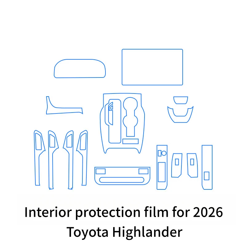 For 26 models of Toyota Highlander interior protection film, center console gear shift film, steering wheel protection film