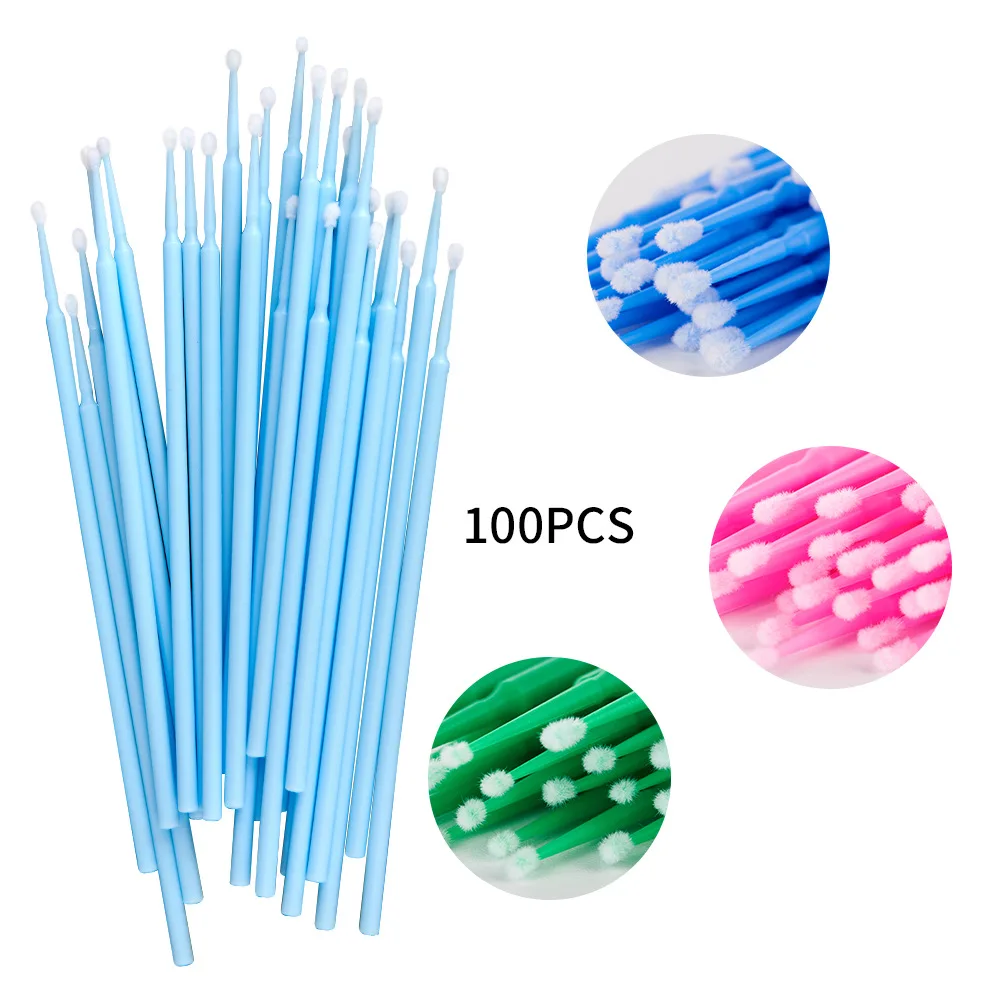 500/1000PCS Disposable Eyelash Brushes Crystal Swab Microbrushes Eyelash Extension Tools Grafting Lash Removing Applicators