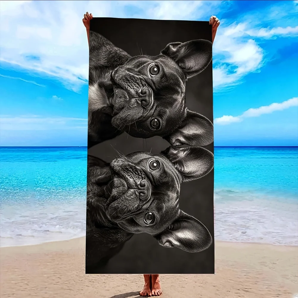 French Bulldog Beach Towel for Dog Lovers Funny Frenchie Por