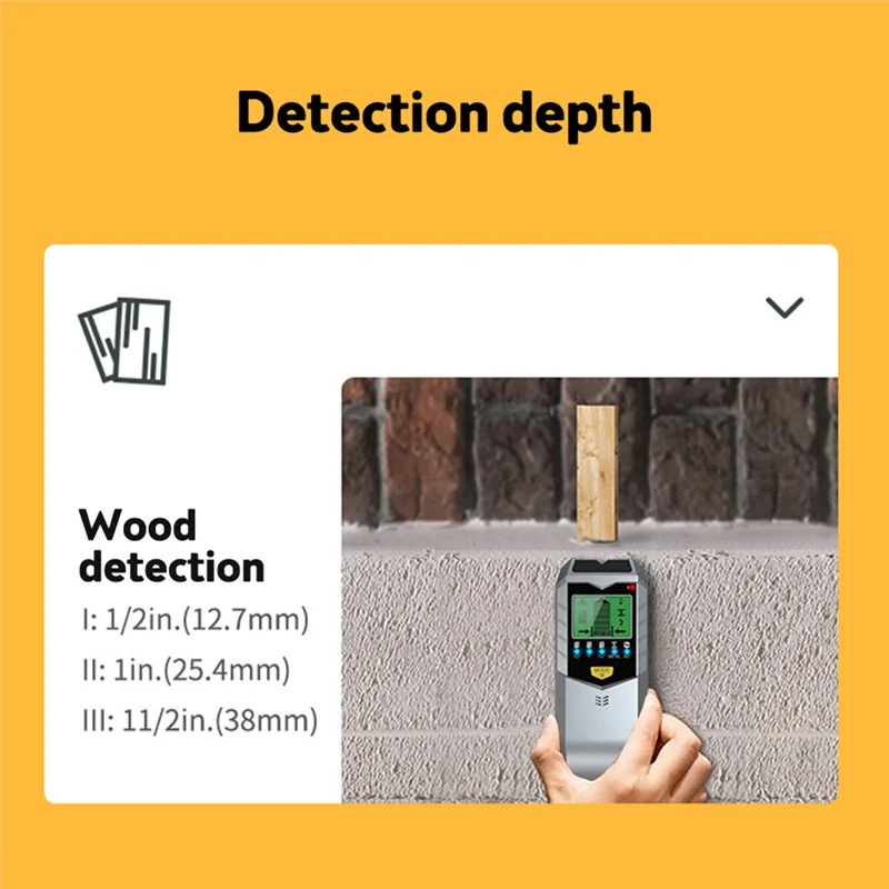 【Must-Haves】5-In-1 Electronic Detector Wall Stud Finder Sensor Wall Scanner Edge Center Detect Wood /Metal/AC Live Wires Ins