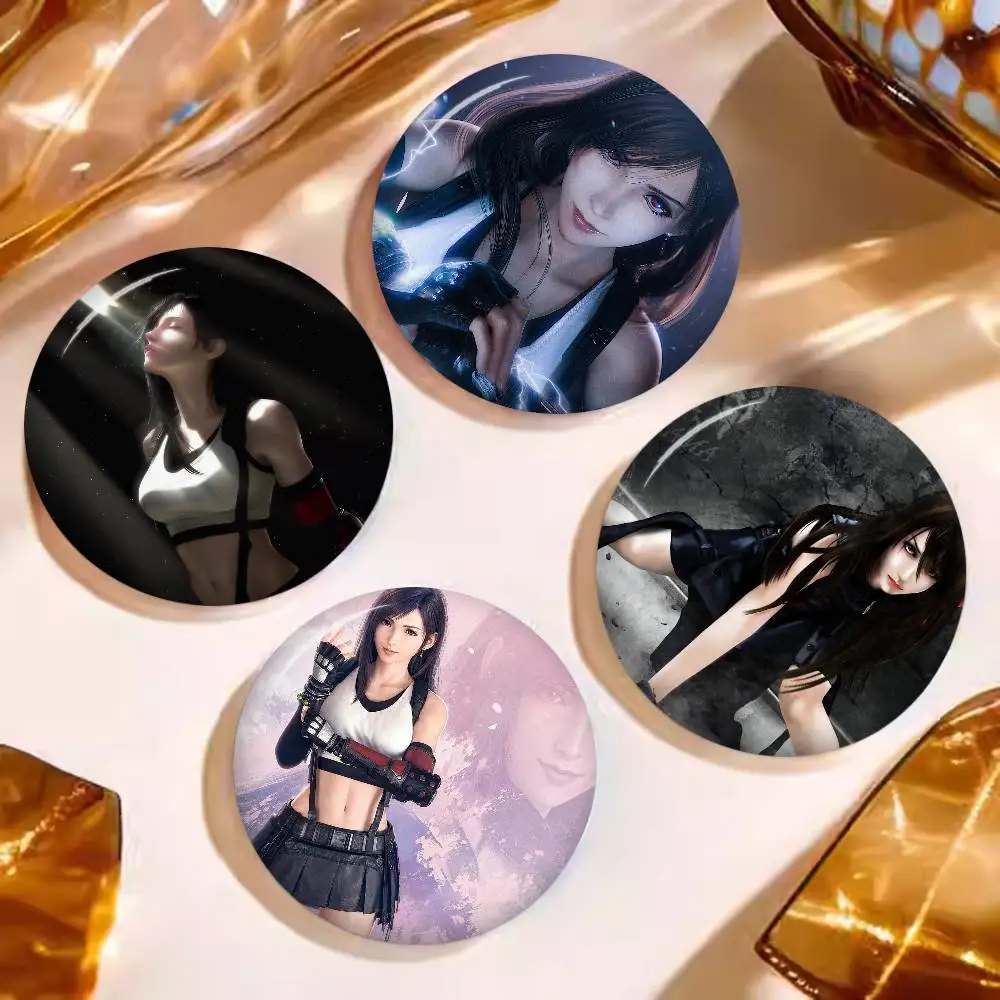 Hot selling FINAL FANTASY VII Tifa Lockhart Sexy girl game Tinplate Pin Button Role Brooch Collar Badge Jewelry Gift Fans