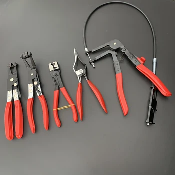 Tube Bundle Hoop Hose Clamp Pliers Car Water Pipe Hose Removal Repairing Tool Flat Band Ring Type Pliers With Plastic Handle