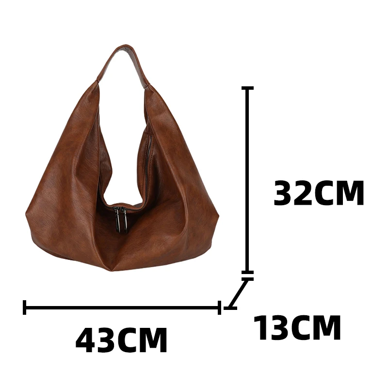 Big Brown Tote Bags for Women Large Hobo Shopper Bag Roomy Handbag Quality Soft Leather Shoulder Bag Ladies Travel Portable Bag