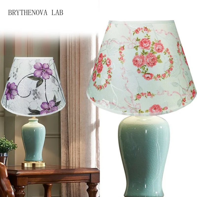 Retro Style Table Lampshades PVC Fabric E27 Floor Lamp Desktop Shade Bedroom Bedside Desktop Home Decor Wall Lamp Cover