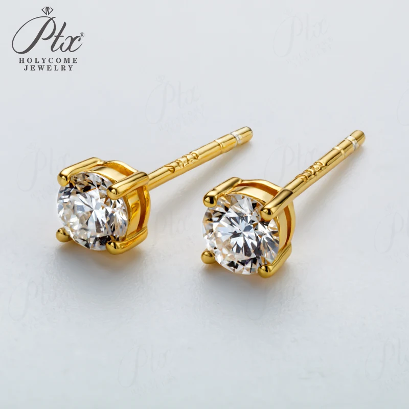 Laborgezüchtete Diamant-Ohrstecker 3mm Runde Form 925 Sterling Silber Vierkant-Fassung Edles Geschenk Großhandel Holycome Schmuck – Detail 6