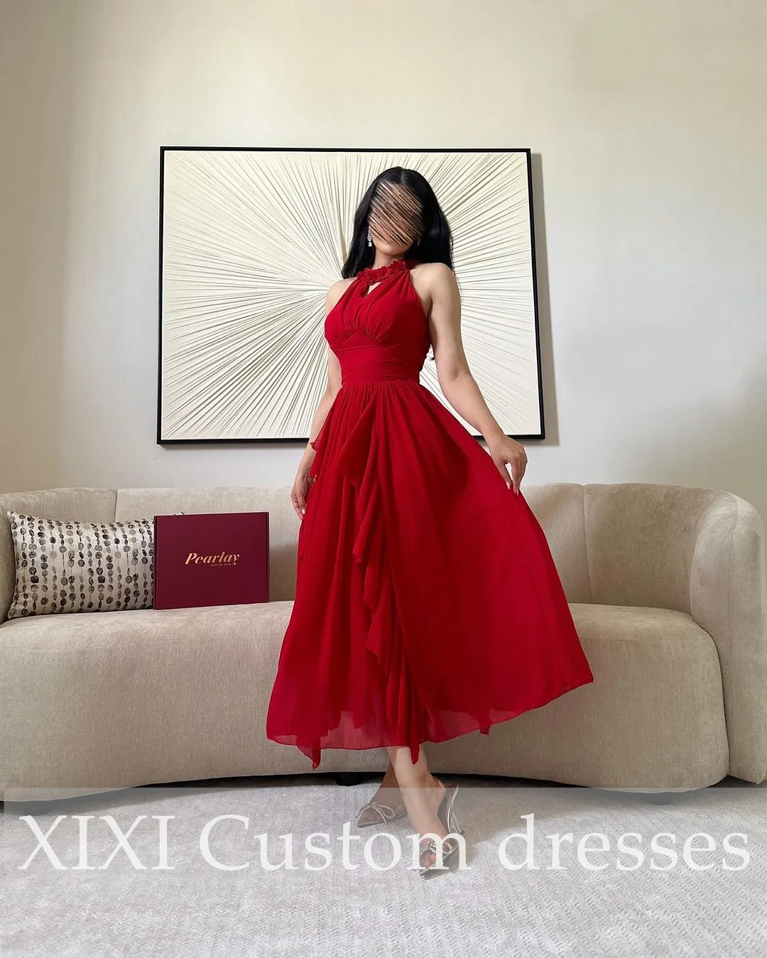 XIXI فساتين سهرة Wedding Party Dress A-Line Halter Zipper Up Luxury Evening Dresses 2024  Formal Occasion Dresses Elegant