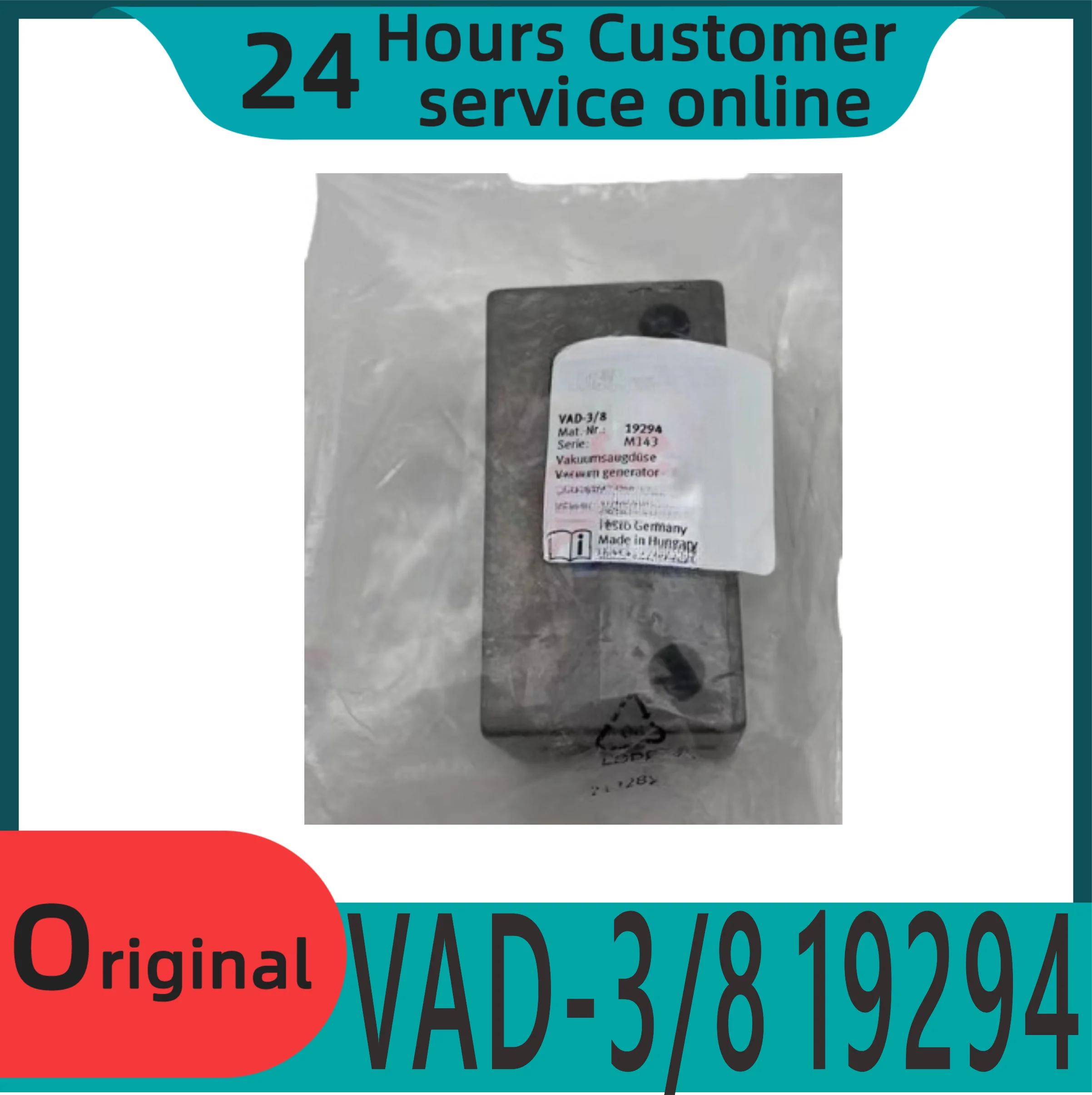 

Brand new original thread VAD vacuum generator VAD-3/8-M5 19294 19293 pneumatic
