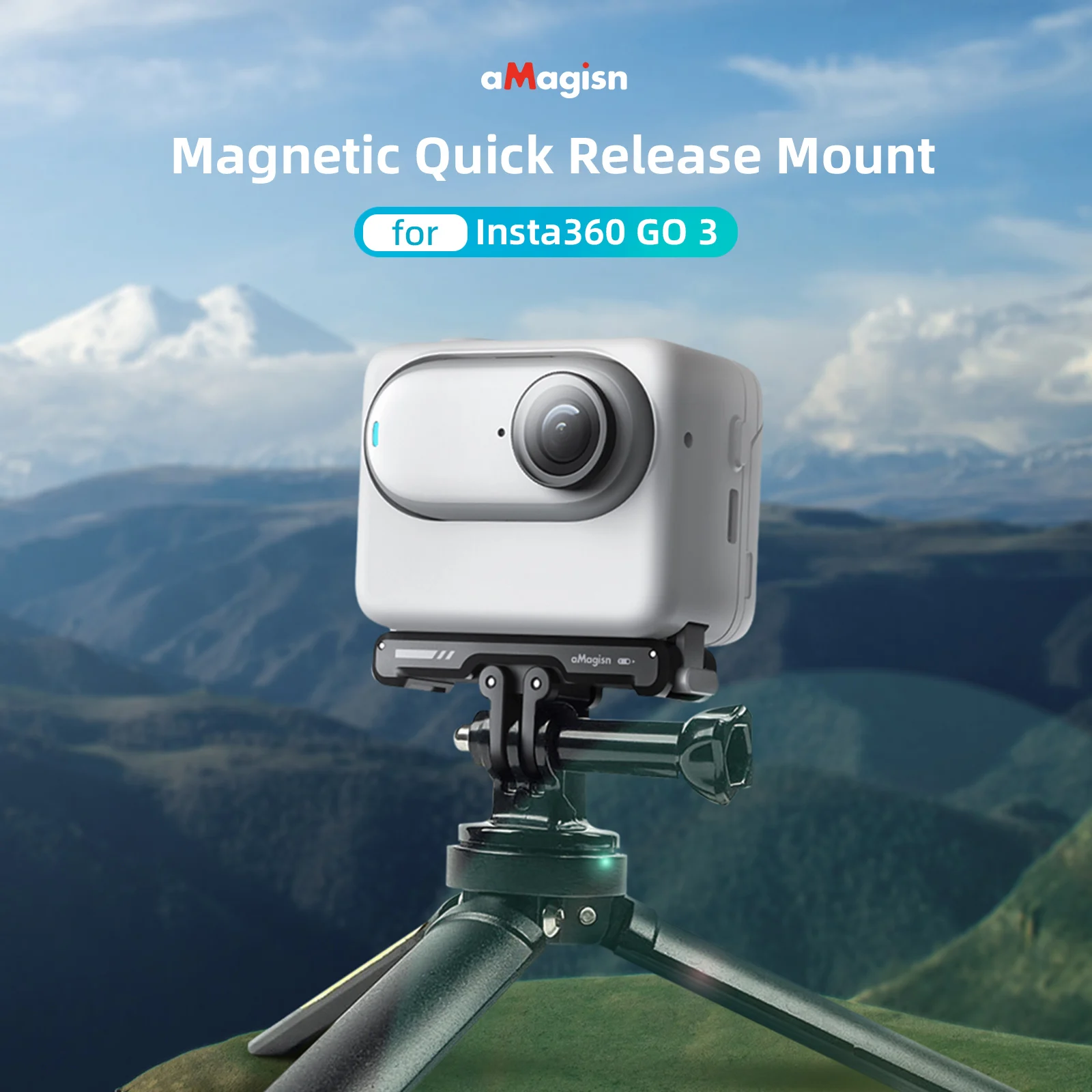 For Insta360 GO3 GO3S Magnetic Suction Quick Release Base Bracket Aluminum Alloy Sports Camera Accessories