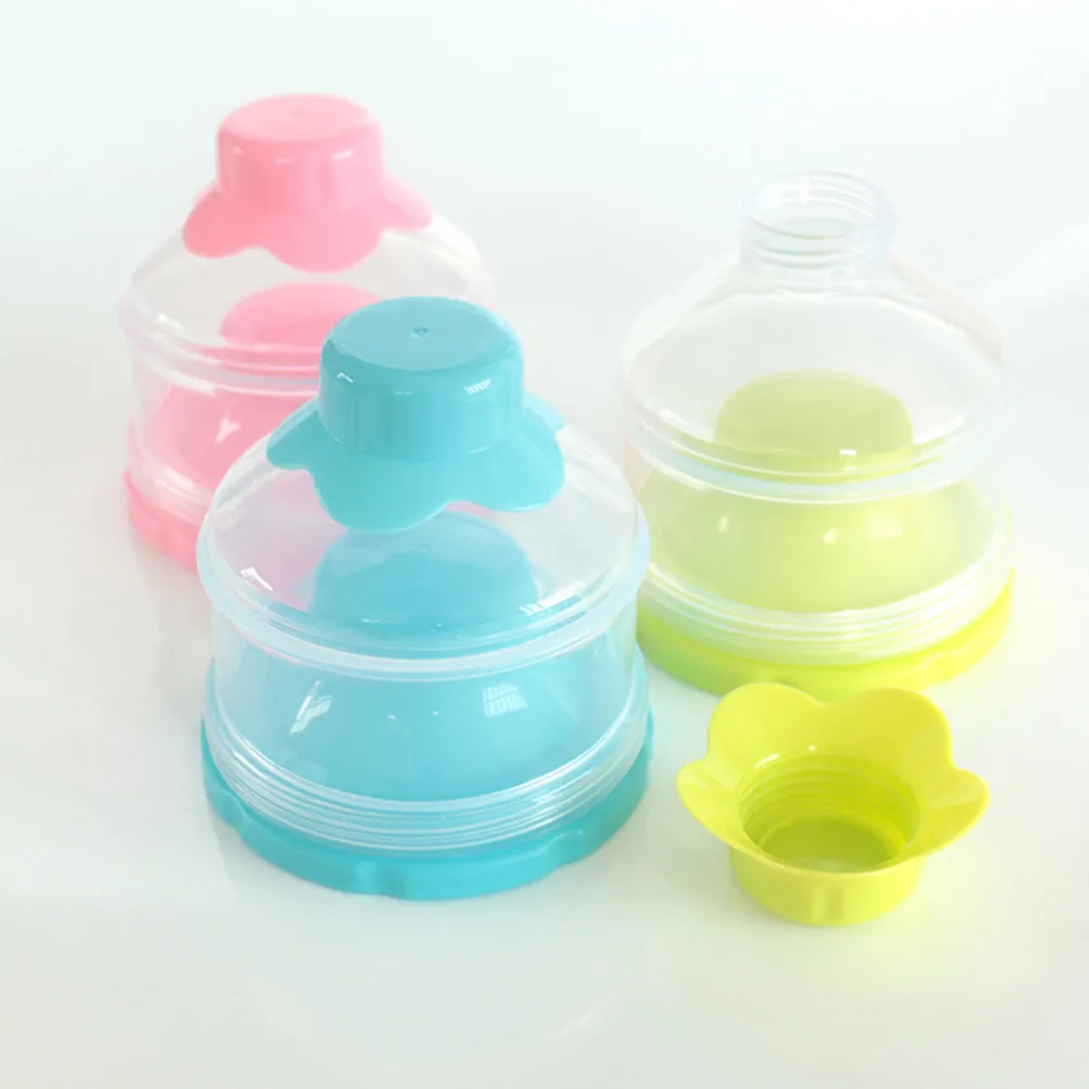 2Pcs Milk Powder Box Three Layer Stackable Feeding Container Large Capacity Snack Holder Travel Baby Infant Storage Case