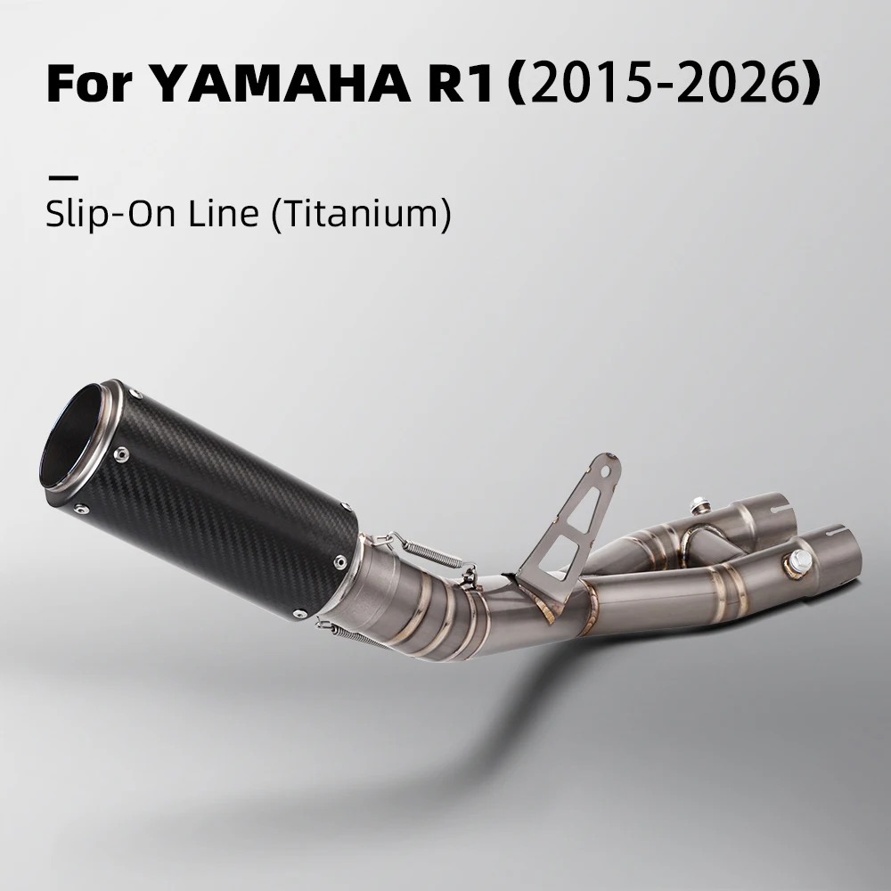 

For Yamaha YZF R1 R1M 2015-2026 Motorcycle Exhaust Slip On Line Muffler Escape Tube Kit Front Link Pipe Sport Bike